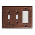 Hand Hammered Combo Toggle / Rocker Light Switch Wall Plate - Pure Copper